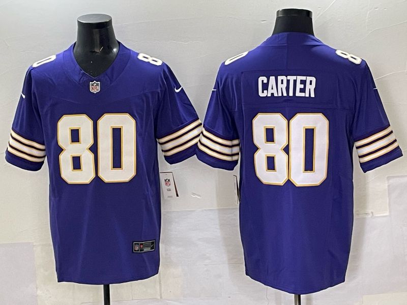 Men 2025 Minnesota Vikings #80 Carter Purple Throwback Nike Limited NFL Jersey style 03->baltimore orioles->MLB Jersey